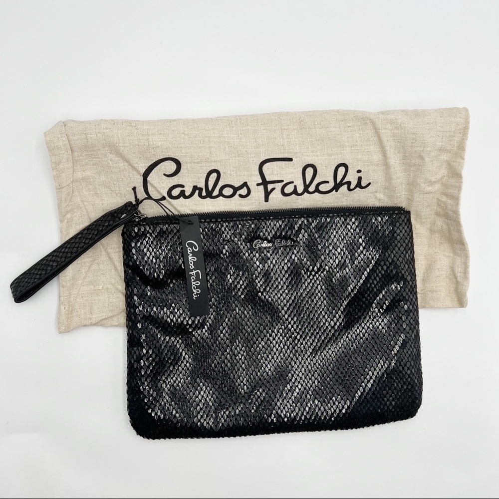 Carlos Falchi Ceri Ramos Sequined Skull Star Clutch